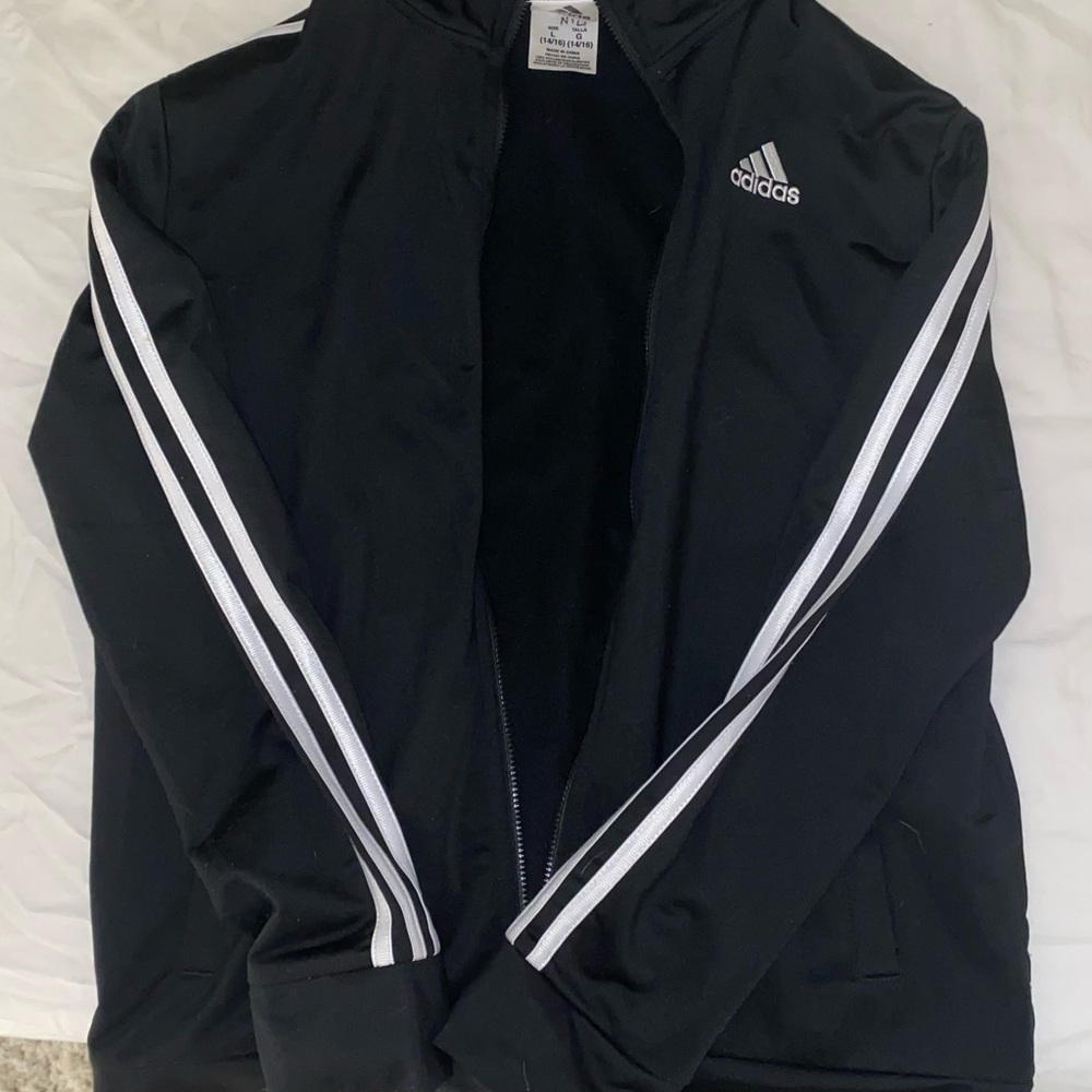 Adidas Black Zip Up Sports Workout Track Jacket